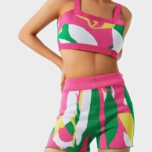 Vibrant Pink and Green Knit Set